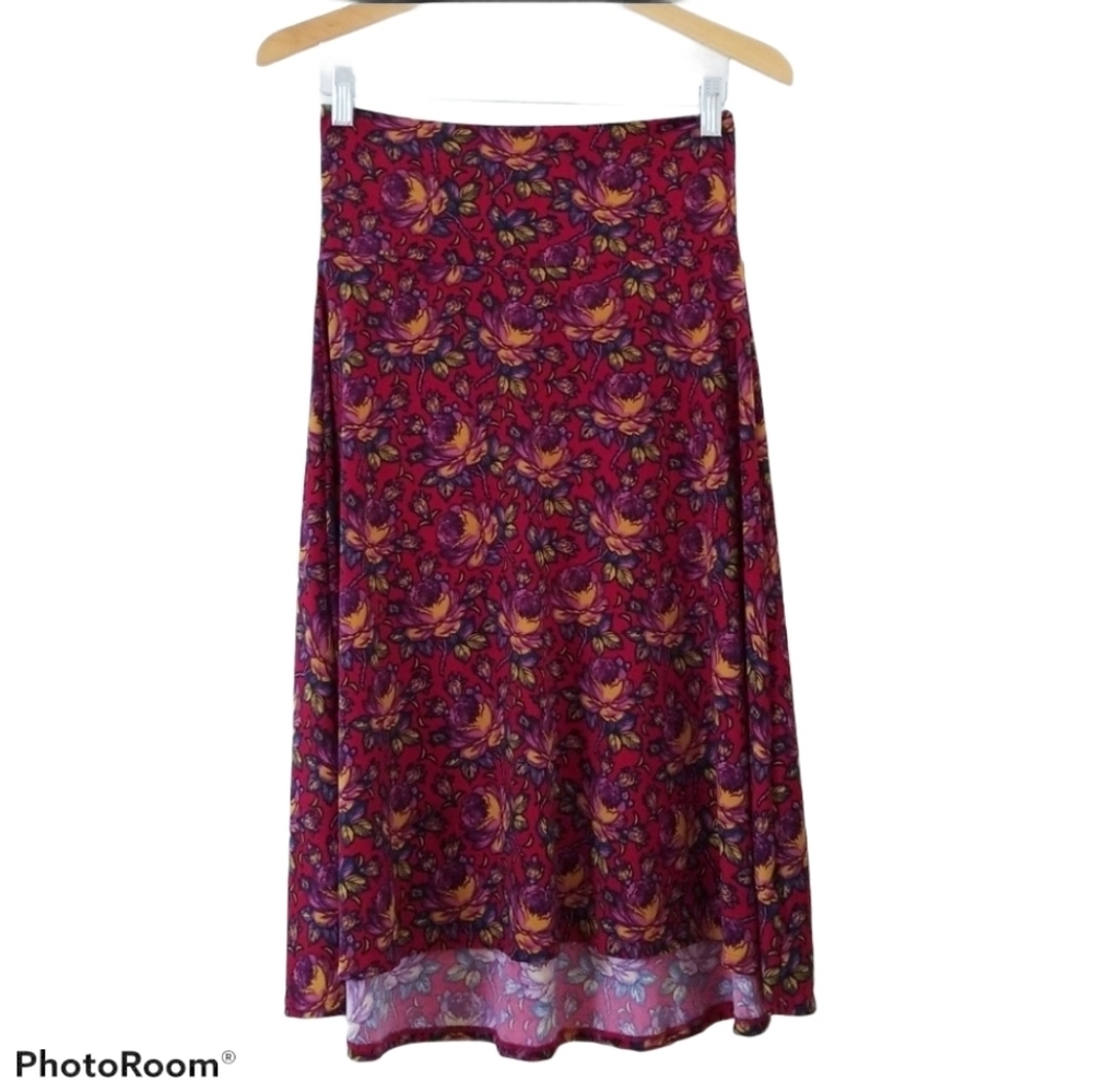 LuLaRoe Azure Rose Design Skirt
